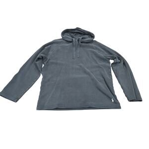 Polo Ralph Lauren Waffle Thermal Hoodie Black Pony Cotton Pullover Mens Large L